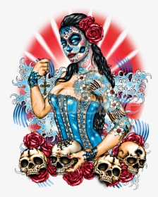 Transparent Dead Roses Png - Day Of Dead Pin Up, Png Download, Transparent PNG