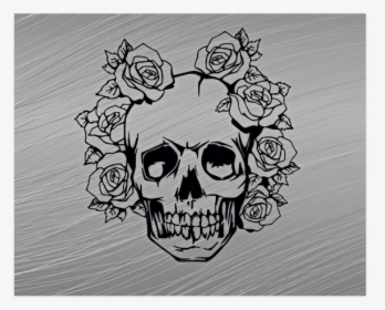 Skull With Roses Poster 20 X16 - Disegni Facili Da Disegnare, HD Png Download, Transparent PNG