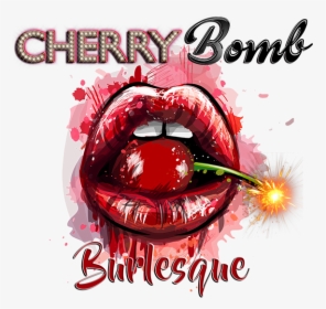 Red Lip With Cherry, HD Png Download, Transparent PNG