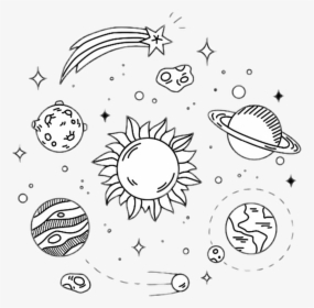 Not My Art Galaxy Outline Tumblr - Aesthetic Outer Space Drawings, HD Png Download, Transparent PNG