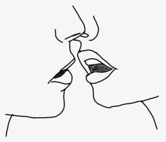 #amor #outline #tumblr #kiss - Outline Kiss, HD Png Download, Transparent PNG