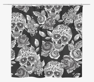 Rose & Diamond Skull Shower Curtain - Dead Of The Dead Background, HD Png Download, Transparent PNG
