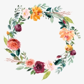 This Graphics Is Garland Vector About Watercolor,flowers - Transparent Watercolor Flower Frame, HD Png Download, Transparent PNG