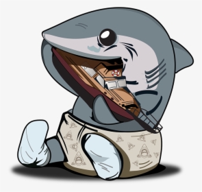 Jaws, Shark, Baby Shark, Orca, Boat, Play, Diaper, - Cartoon, HD Png Download, Transparent PNG