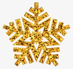 Free Png Gold Snowflake Decorative Png Images Transparent, Png Download, Transparent PNG