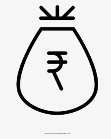 Money Bag Coloring Page - Rupee Circular Icon Png, Transparent Png, Transparent PNG