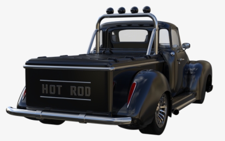 Hotrod Truck, Black, Lights, Chrome, Auto, 3d, Render - Ford F-series, HD Png Download, Transparent PNG