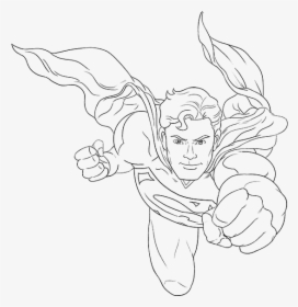 Superman Sketch - Super Man Draw Png, Transparent Png, Transparent PNG