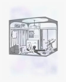 Boy In Room Looking At Sky - Lonely Stoner Seems To Free His Mind, HD Png Download, Transparent PNG