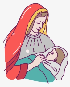 Mary And Baby Jesus Clipart, HD Png Download, Transparent PNG
