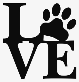 Dover Clip Art - Dog Paw Print Love, HD Png Download, Transparent PNG