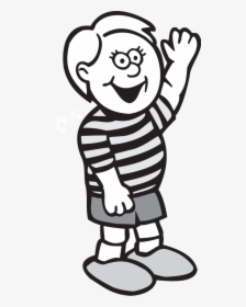 Cartoon Kid Svg Clip Arts - Wave Goodbye Clipart Black And White, HD Png Download, Transparent PNG