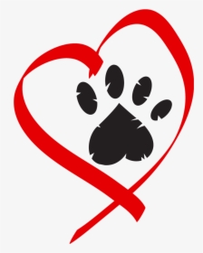Paw Clipart Animal Lover - Heart Dog Paw Png, Transparent Png, Transparent PNG