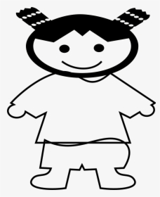 Fat Girl Kids Clipart Black And White, HD Png Download, Transparent PNG