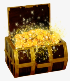 Treasure With Shining Coins Clip Arts - Gold Treasure Box Png, Transparent Png, Transparent PNG