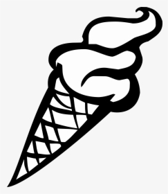 Cone Black And White Clipart Kid - Ice Cream Clipart Black And White, HD Png Download, Transparent PNG