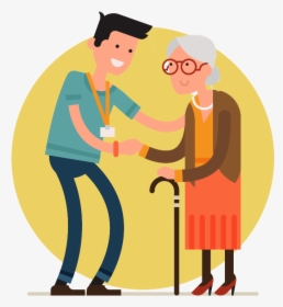Transparent Elderly Png - Helping The Elderly Clipart, Png Download, Transparent PNG