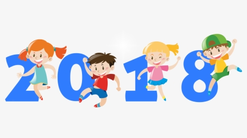 Happy New Year 2018 Kids, HD Png Download, Transparent PNG
