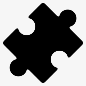 Black Rotated Puzzle Piece - Jigsaw Icon, HD Png Download, Transparent PNG