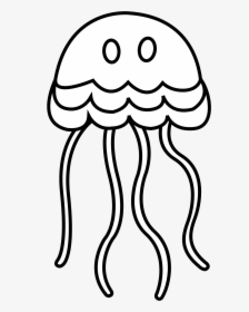 Jellyfish Black And White Clipart Kid - Jelly Fish Clipart Black And White, HD Png Download, Transparent PNG
