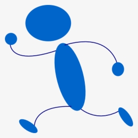Person Running Running Blue Stick Man Clip Art At Vector - Running Clip Art, HD Png Download, Transparent PNG