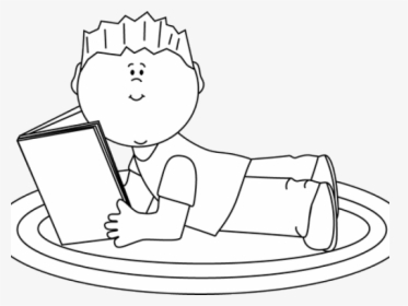 Kid Reading Black And White - Black And White Reading, HD Png Download, Transparent PNG