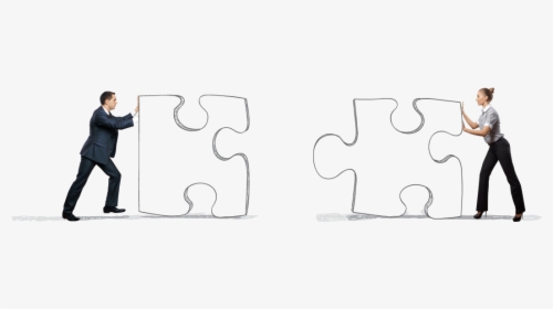 Two People Joining A Puzzle Piece To Demonstrate Accounting, HD Png Download, Transparent PNG