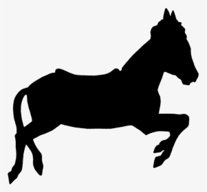 Horse Silhouette Mule Carousel - Small Black Horse Png, Transparent Png, Transparent PNG