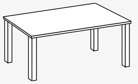 Table Line Art Black White - Clipart White Table, HD Png Download, Transparent PNG