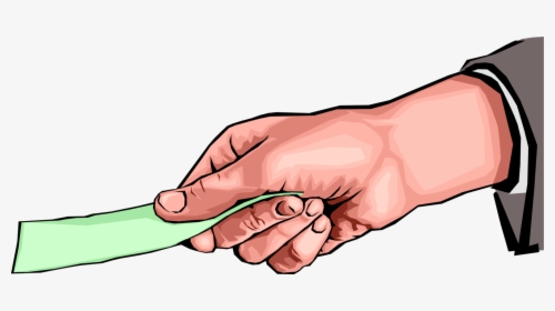 Vector Illustration Of Hand Receiving Or Giving Currency - Clipart De Mao Segurando, HD Png Download, Transparent PNG