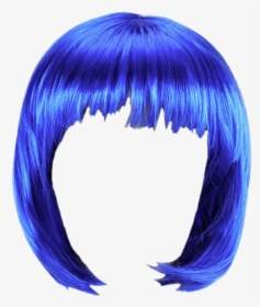Wig Blue Bob - Wig Png, Transparent Png, Transparent PNG