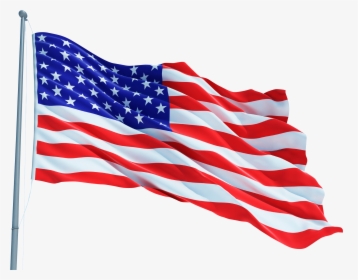 America Flag Png Transparent Image - Transparent American Flag On Pole Png, Png Download, Transparent PNG