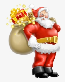 Claus Father Transparent Gifts Santa With Christmas - Christmas Santa Images Png, Png Download, Transparent PNG