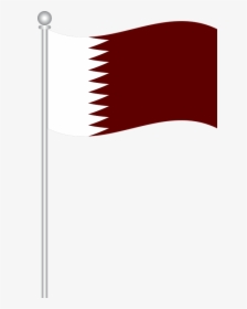 Qatar Flag Transparent Image - Qatar Flag With Stick, HD Png Download, Transparent PNG