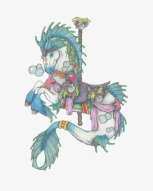 Carousel Horse Colored Pencil Carousel - Colored Pencil Drawings Carosel Horses, HD Png Download, Transparent PNG