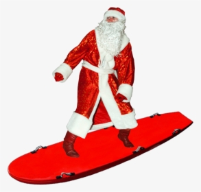 Surfing Santa Transparent Background - Transparent Background Surfer Png, Png Download, Transparent PNG