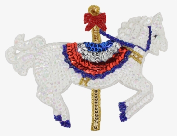 Carousel Horse Beaded & Sequin Applique - Pony, HD Png Download, Transparent PNG