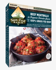 Grass Fed Beef Meatballs In Organic Tomato Sauce - Sun Fed Ranch Grass Fed Beef Meatballs, HD Png Download, Transparent PNG