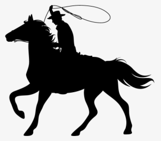 Unicorn Silhouette Clip Art - Cowboy On Horse Silhouette, HD Png Download, Transparent PNG