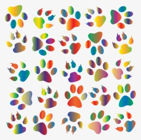 Colorful Paw Prints Pattern Background Reinvigorated - Colorful Cat Paw Prints, HD Png Download, Transparent PNG