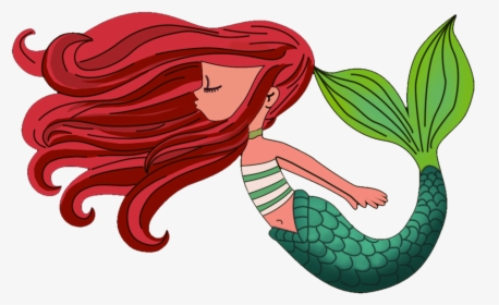 Mermaid Cartoon Drawing - Mermaid Illustration, HD Png Download, Transparent PNG