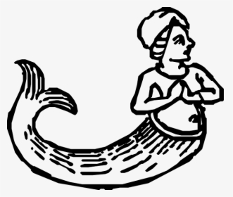 Mermaid - Tail - Outline - Free Black And White Clipart Mermaids, HD Png Download, Transparent PNG