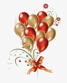 Red And Gold Birthday Balloons, HD Png Download, Transparent PNG
