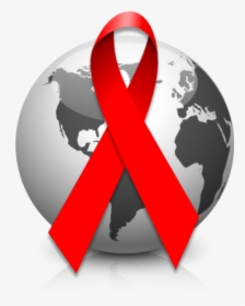 Hiv Red Ribbon - Aids Awareness Png, Transparent Png, Transparent PNG