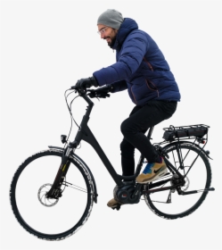 Is Winter Cycling His Electric Bike Png Image - Electric Bike Png, Transparent Png, Transparent PNG