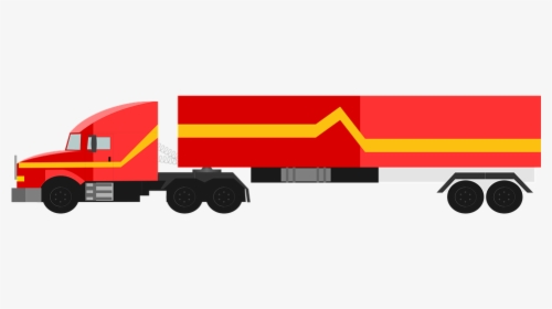 Truck, Red, 18-wheeler, Vehicle, Transportation, Cargo - 10 Wheeler Truck Vector, HD Png Download, Transparent PNG