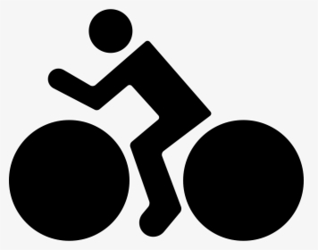 Man Riding On A Bike - Bike Riding White Icon Png, Transparent Png, Transparent PNG