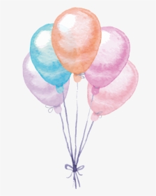 Colorful Painting Balloon Watercolor Vector Balloons - Watercolor Balloons Vector, HD Png Download, Transparent PNG