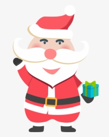 Christmas Santa Claus Gift Present Png And Vector- - Cartoon, Transparent Png, Transparent PNG