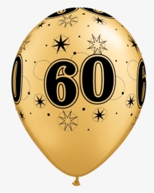 Black And Gold Balloons 60 , Png Download - 60th Birthday Balloon Png, Transparent Png, Transparent PNG